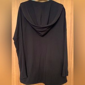 Athleta Black Long Hoodie with Thermal Arms & Thumb Holes